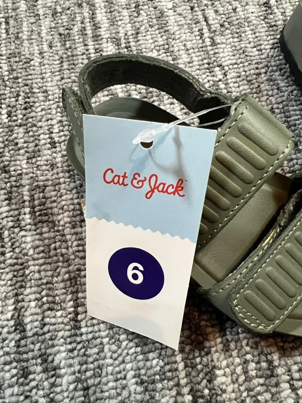 Cat & Jack Olive Kids Adjustable Strap Sandals Size 6